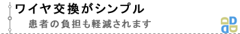 ワイヤ交換がシンプル。患者の負担も軽減されます